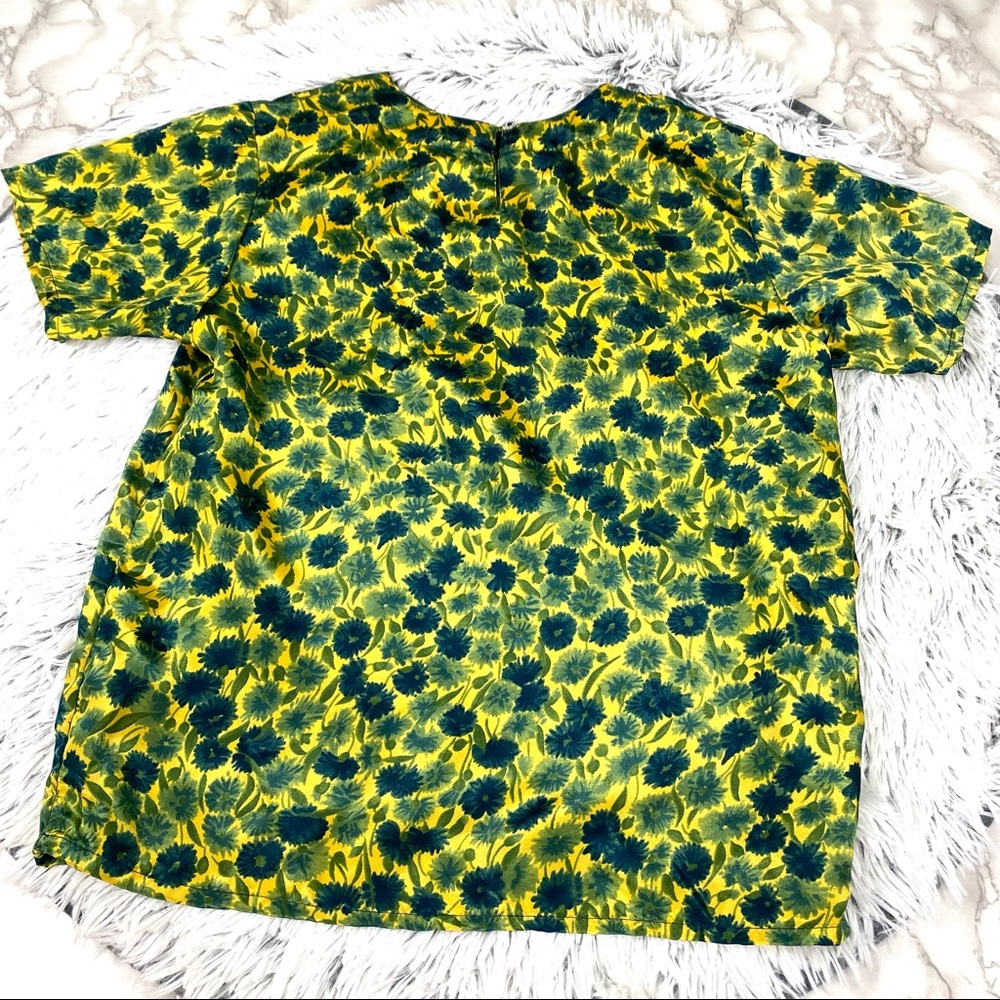 Vintage Kate Howard Floral Crepe Blouse EUC